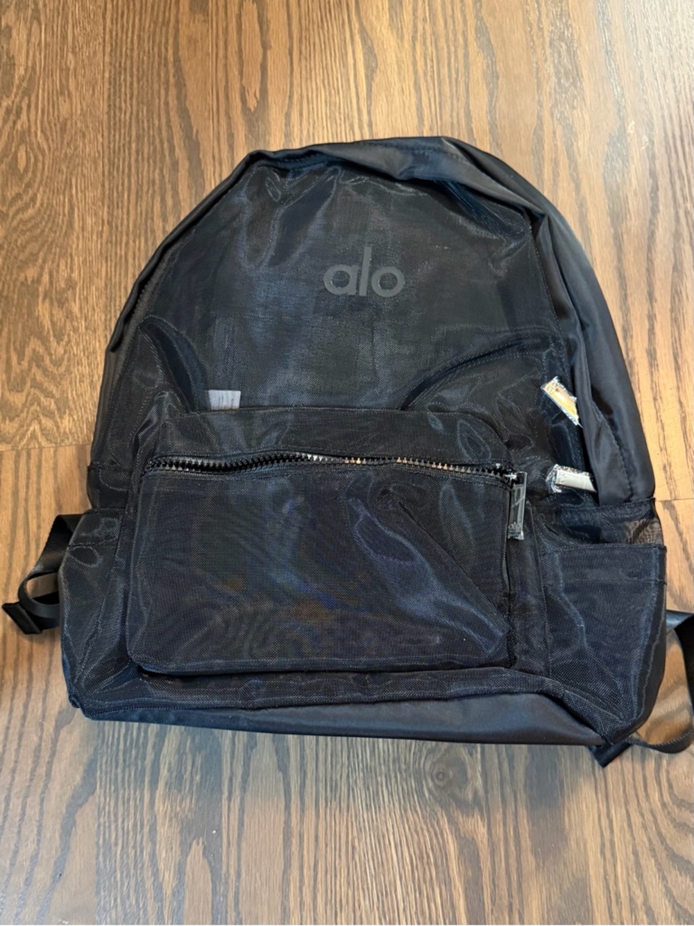 ALO Yoga Black Mesh Accent Backpack - Picture 3 of 4